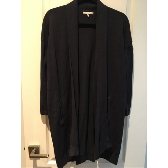 OAK + FORT Navy Open Cardigan Coat - Picture 2 of 9
